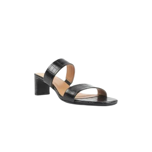 Ladies Black Block Heel Sandal