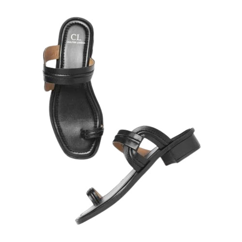 Ladies Black Flat Sandals