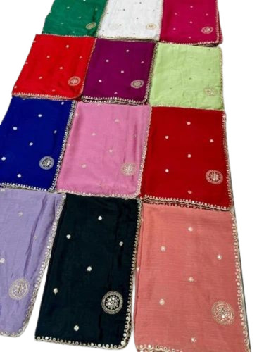 Multicolor Designer Silk Dupatta