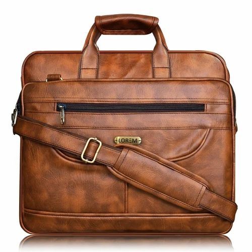 Plain Leather Laptop Bag