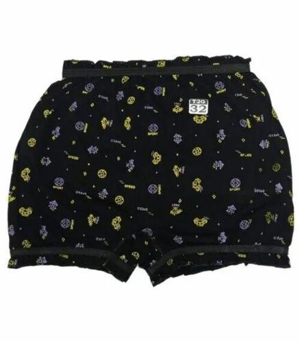 Girls Black Printed Bloomer