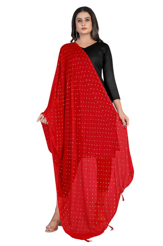 Soft Naznin Dupatta With Foil Print And Latkan Border