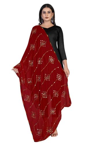 Soft Naznin Embroidered Dupatta With Lace Border