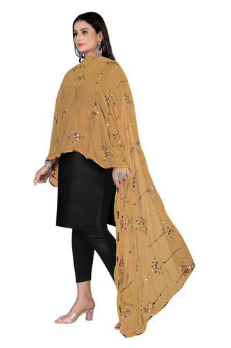 Stylish Soft Naznin Embroidered Dupatta With Lace Border