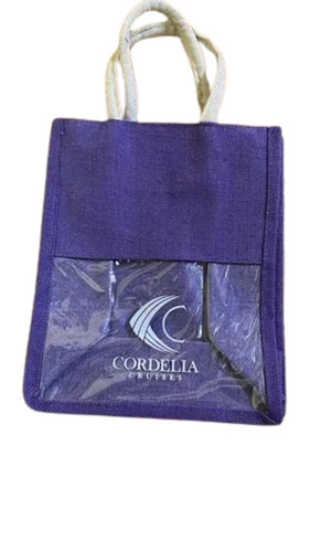 Blue Color Printed Jute Bag