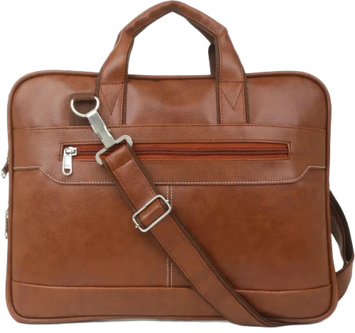 Brown Pu Leather Briefcase Shoulder Bag
