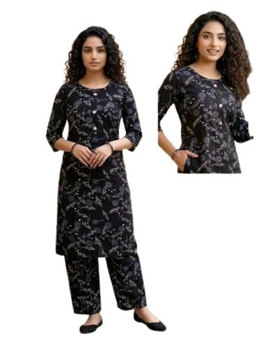Ladies Printed Rayon Kurti Set