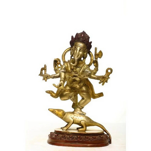 12 X 8 Inch Bronze Ganesh Statue - Design Type: Floor Mount