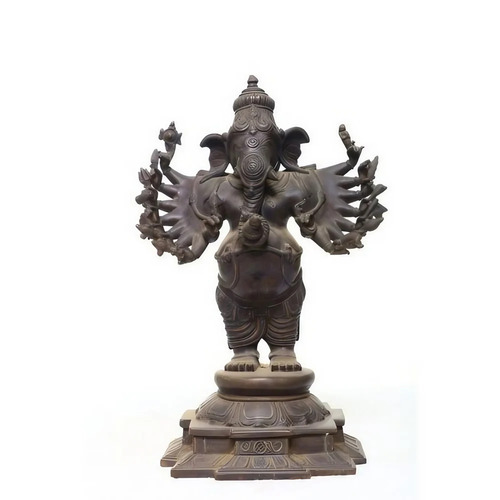 14 X 10 Inch Bronze Ganesh Statue - Design Type: Floor Mount
