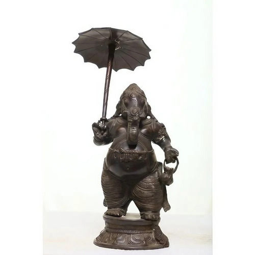 16 X 9 Inch Bronze Ganesh Statue - Design Type: Floor Mount