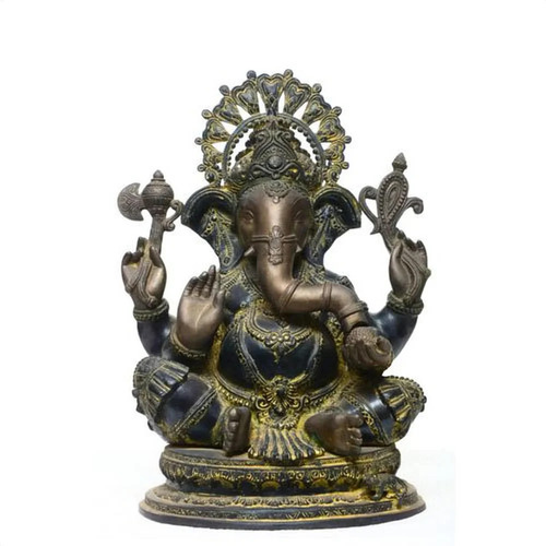 20 X 15 Inch Bronze Ganesh Statue - Design Type: Floor Mount