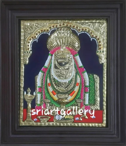 2D Annamalaiyar Tanjore Embosed Painting - Color: Multicolor