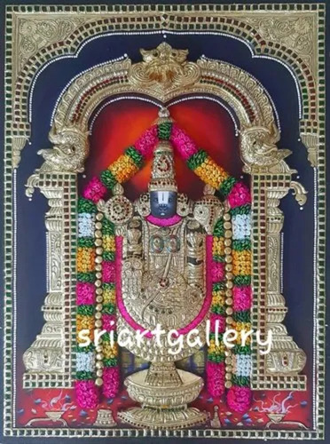 3D Garland Tanjore Painting - Color: Multicolor