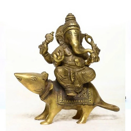 5 X 5 Inch Bronze Ganesh Statue - Design Type: Table Top