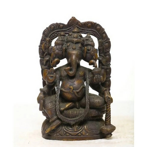 7 X 4 Inch Bronze Ganesh Statue - Design Type: Table Top