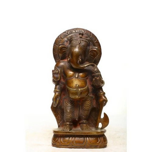 8 X 5 Inch Bronze Ganesh Statue - Design Type: Table Top