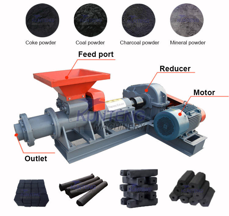 Automatic Coal Powder And Carbon Powder Extruder Carbon Rod Barbecue Charcoal Hookah Charcoal Briquetting Machine - Briquette Size: Customized