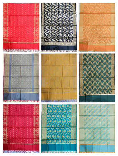 Banarasi Silk Dupatta - Soft Silk, Multicolor, Embroidered | Vibrant Color, Lightweight Graceful Drape
