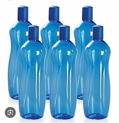 Cello Plastic Fridge Water Bottle 1000 Ml 6Pc Set - Color: Blue