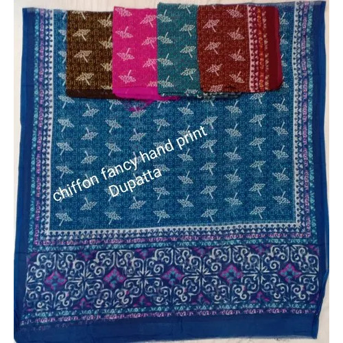 Chiffon Fancy Hand Print Dupatta