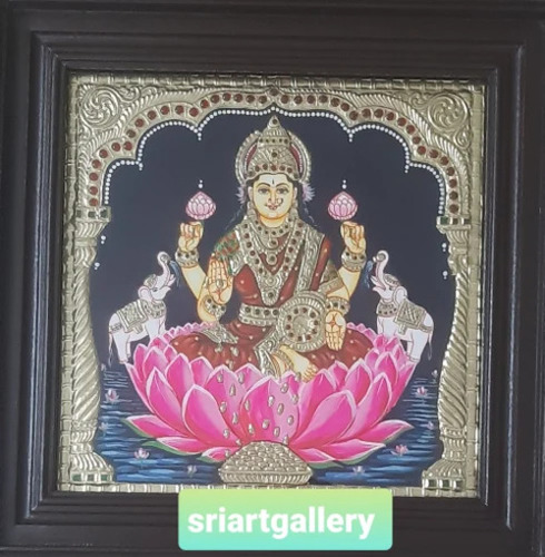 Gajalakshmi Tanjore Paintings - Color: Multicolor