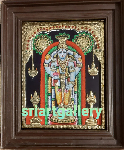 Guruvayurappan Tanjore Painting - Color: Multicolor