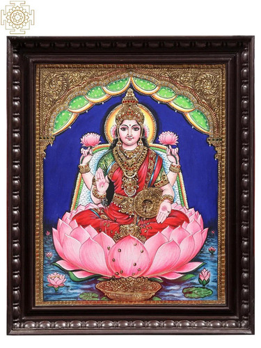 Lakshmi Tanjore Painting - Color: Multi Color
