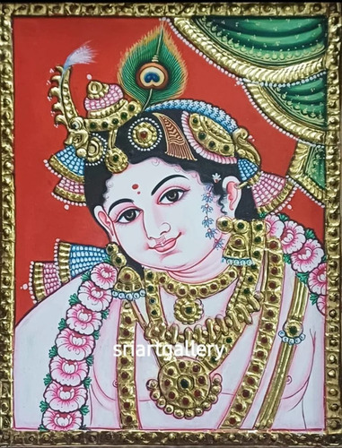 Lord Krishna Tanjore Painting - Color: Multicolor