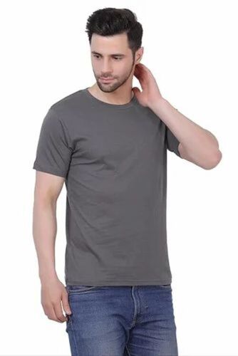 Mens Cotton Round Neck T Shirt - Cotton All Size Gray | Comfortable Skin Friendly Short Sleeves