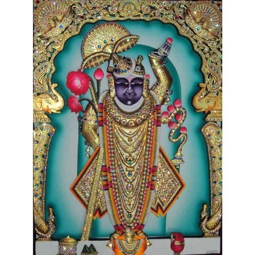 Multi Color Shrinathji Gold Work Painting - Design Type: Traditional
