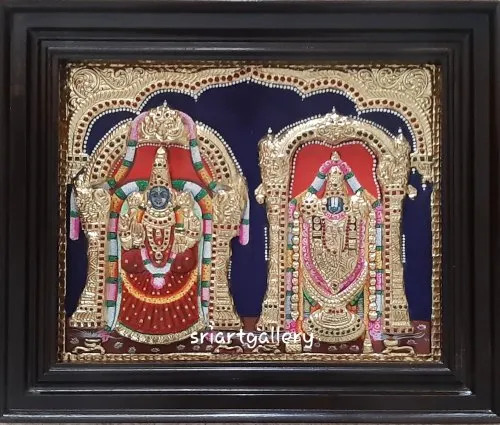 Pathmavathi Balaji Tanjore Painting - Color: Multicolor