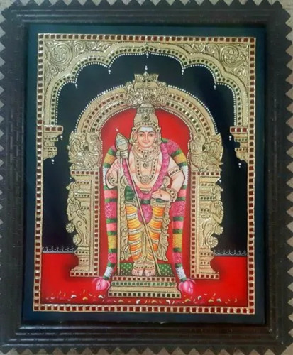 Premium Finish Murugar Tanjore Painting - Color: Multicolor