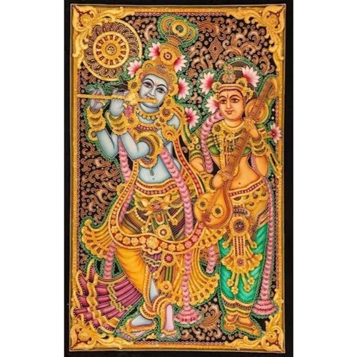 Relief Work Radha Krishna Painting - Color: Multi Color