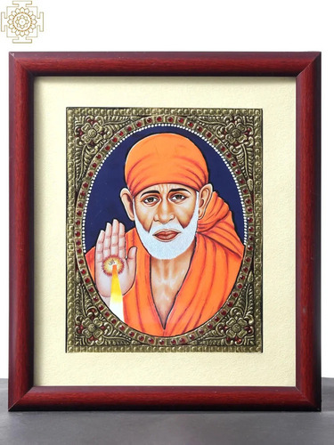 Saibaba Tanjore Painting - Color: Multi Color