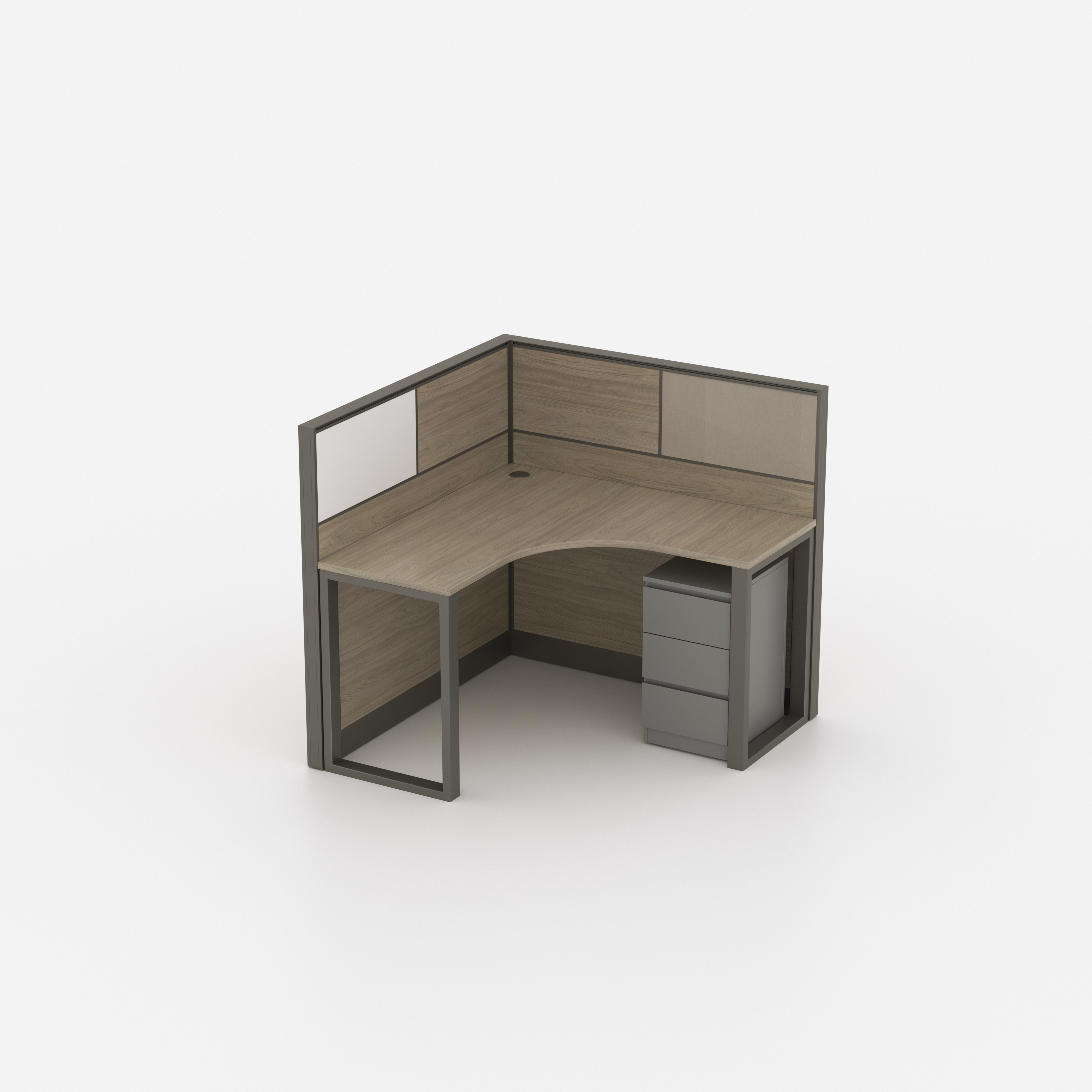 Unimaple Fighter Series L Type Cubical Workstation With 60Mm Low Height Partition - Assembly: No Assembly Required