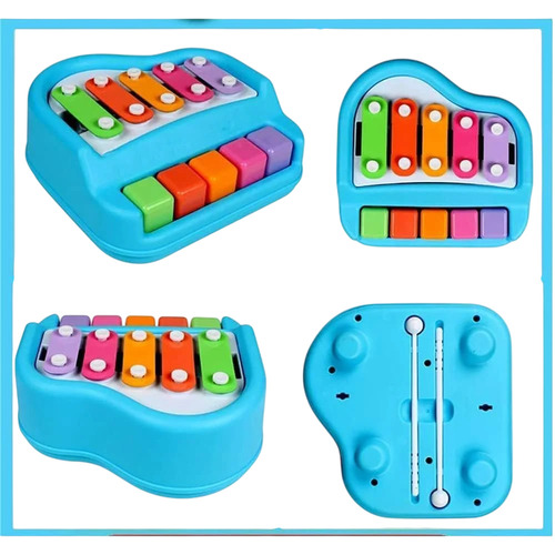 5 Keys Multicolor Plastic Xylophone Kids Toys