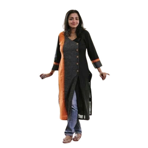 Designer Rayon Kurti - Rayon, 3/4th Sleeve, Regular Fit | Breathable, Anti UV, Quick Dry, Comfortable Fit