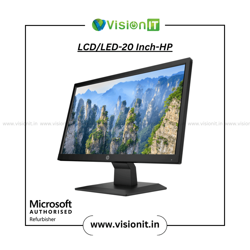 HP 20 Inch LCD LED Monitor for Desktop Computer VGA Display Screen Black