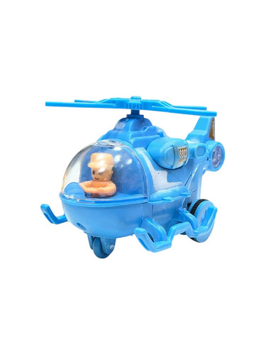 Kids Blue Friction Helicopter Toy