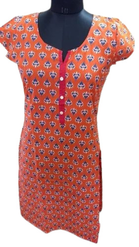 Ladies Printed Rayon Kurti - Multi Color, Half Sleeve, Regular Fit | Breathable, Quick Dry, Anti UV, Comfortable Fit
