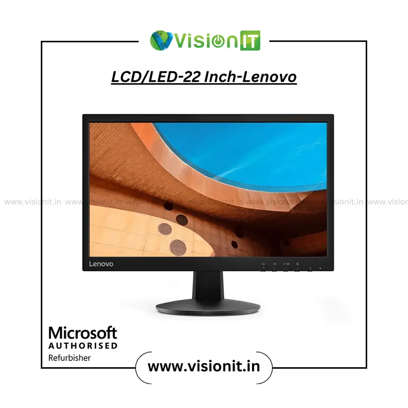 Lenovo 22 Inch LCD LED Monitor for Desktop Computer HDMI VGA Display Screen Black
