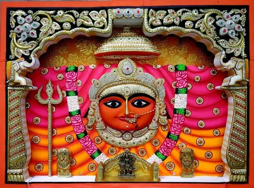 Maa Sakambhari Devi Painting - Color: Multicolor
