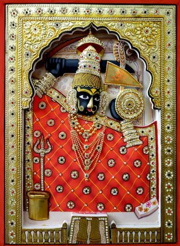 Rectangular Shreenathji Painting - Color: Multicolor