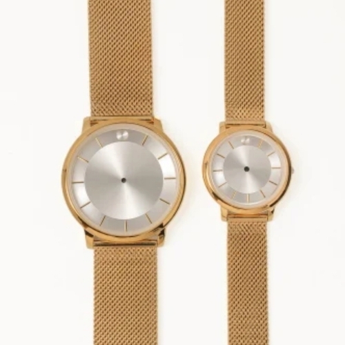 Silver Dial Couple Watch