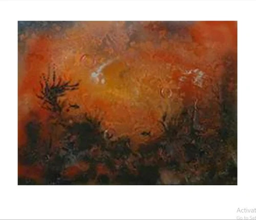 2.5X3.5 Ft Ach32 Mixed Media Painting - Design Type: Contemporary Design