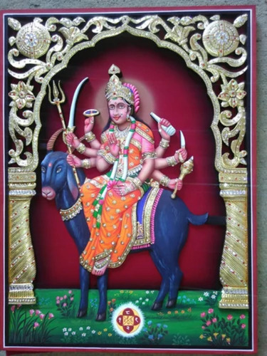 3D Meldi Maa Wood Carving Paintings - Features: Handcrafted Artwork