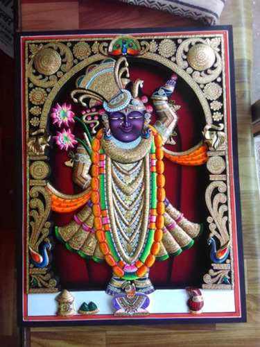 3D Shrinathji Painting - Mount Type: Wall Mounted