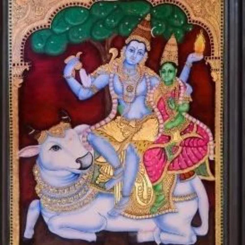 4.5 Feet Rishaba Vaganam Siva Painting - Color: Multicolor