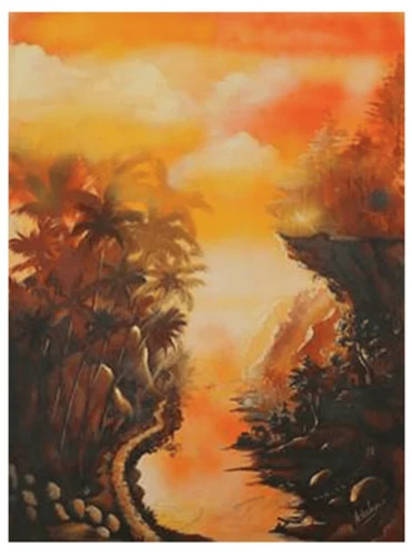 4.5X 3.5 Ft Acrylic Painting - Design Type: Contemporary