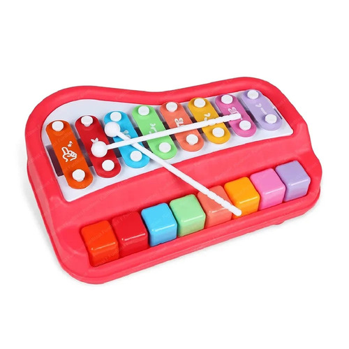 8 Keys Multicolor Plastic Xylophone Kids Musical Toy